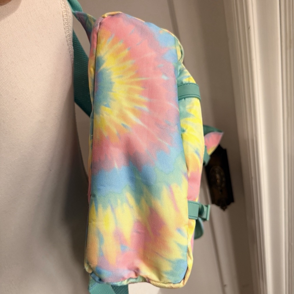 Rainbow Tye Dye Back Pack Adjustable Straps Laptop Pocket Inside - Picture 6 of 9